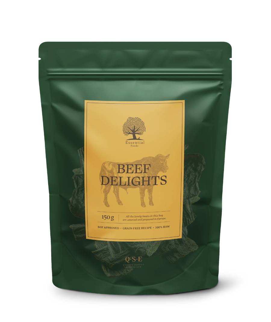 Essential 'BEEF DELIGHTS 10PSC' DOG TREAT — Grain-Free Dog Treat Ireland | Essentialfoods.ie