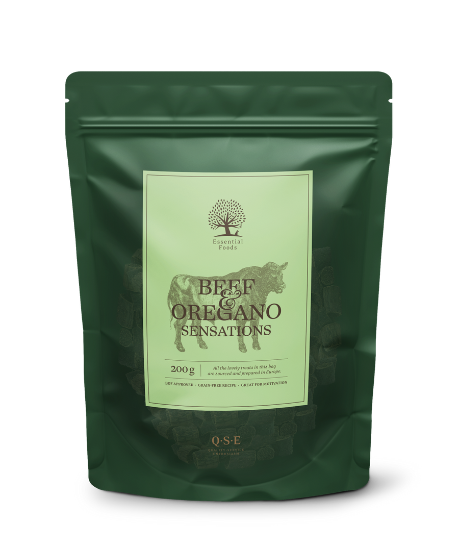 Essential 'BEEF & OREGANO SENSATION' DOG TREATS — Grain-Free Dog Treat Ireland | Essentialfoods.ie