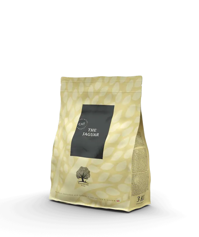 Essential The Jaguar 3KG grain-free cat food bag — 95% chicken salmon trout Ireland