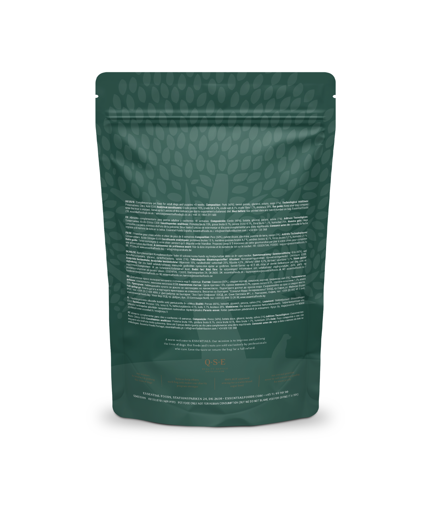 ESSENTIAL 'FINEST PORK & SAGE SQUARES' DOG TREATS