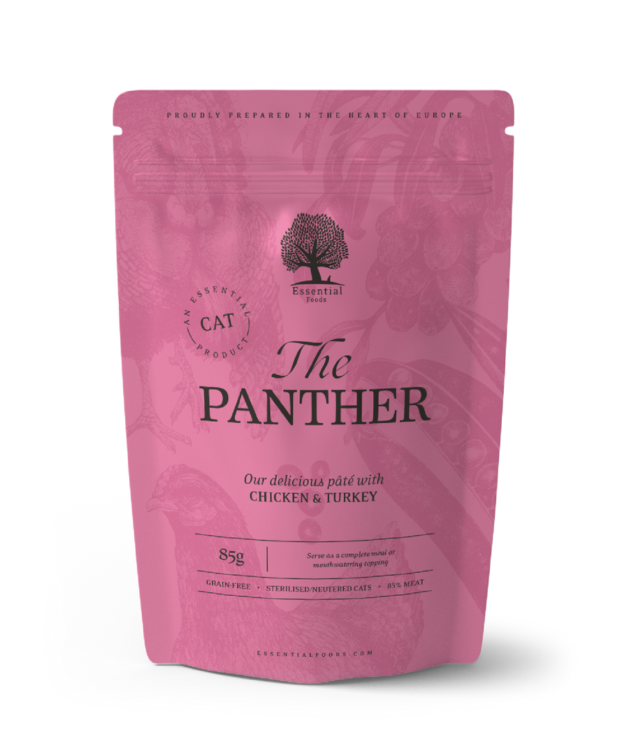ESSENTIAL THE PANTHER 12X85G WET CAT FOOD - Essentialfoods.ie