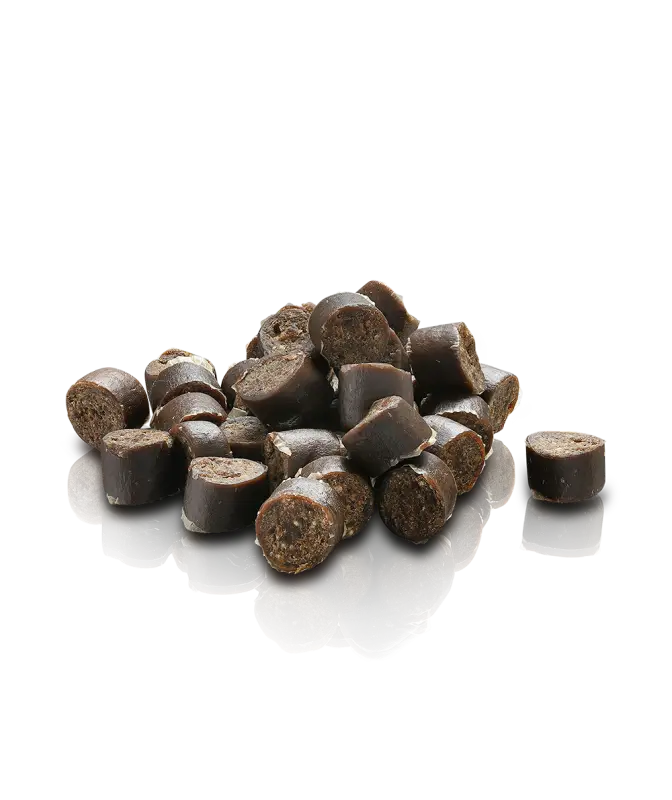 ESSENTIAL FINEST SLICED VENISON & DUCK SAUSAGES 110G - TREATS