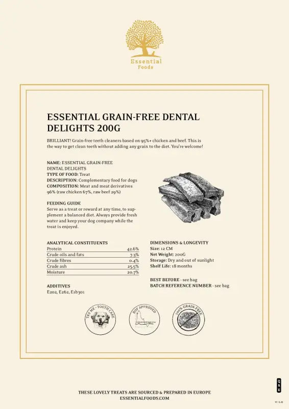 ESSENTIAL GRAIN FREE DELIGHTS 8 PSC. - Dog Food Treats