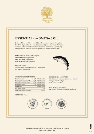 ESSENTIAL THE OMEGA 3 OIL 1L. - Dog food