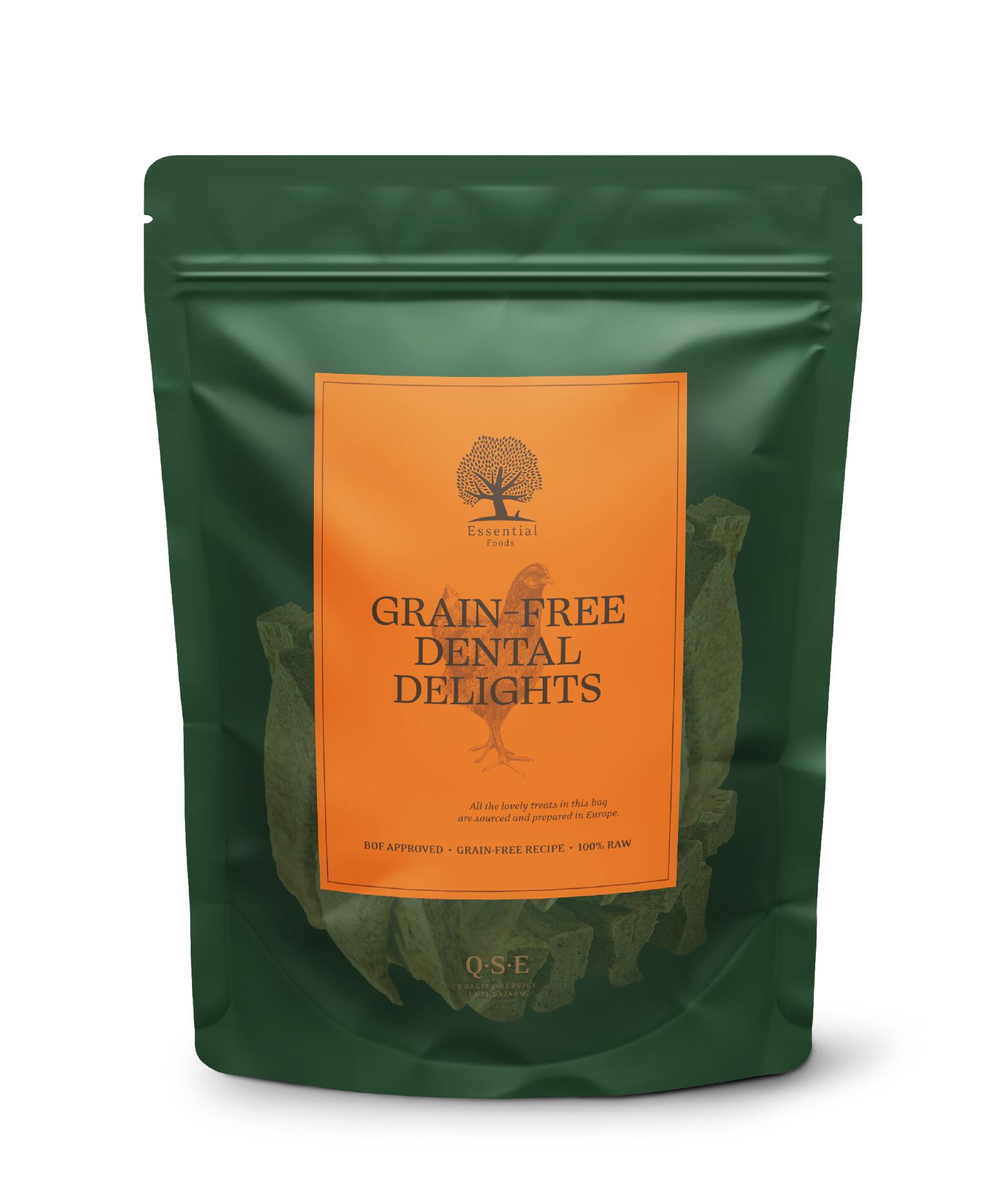 ESSENTIAL 'GRAIN FREE DENTAL DELIGHTS' DOG TREAT - Essentialfoods.ie